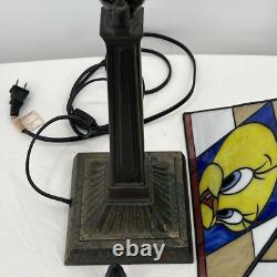 Vintage Looney Tunes Stained Glass Lamp Bugs, Taz, Tweety & Marvin Warner Bros