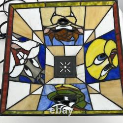 Vintage Looney Tunes Stained Glass Lamp Bugs, Taz, Tweety & Marvin Warner Bros