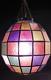 Vintage Mid Century Stained Glass Hanging Ceiling Chandelier Lamplightworking
