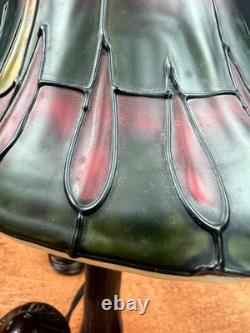 Vintage Mushroom Stained Glass Table Light Lamp Tiffany Style