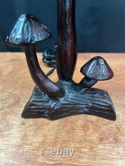 Vintage Mushroom Stained Glass Table Light Lamp Tiffany Style