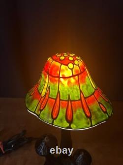 Vintage Mushroom Stained Glass Table Light Lamp Tiffany Style