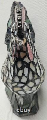 Vintage NOS Stained Glass Tiffany Style Rooster Table Lamp Night Light JC Penny