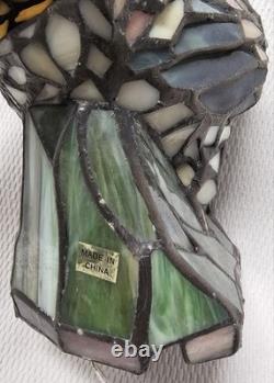Vintage NOS Stained Glass Tiffany Style Rooster Table Lamp Night Light JC Penny