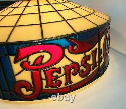 Vintage PEPSICOLA Tiffany Stained Glass Style 18 Plastic Hanging Lamp Light