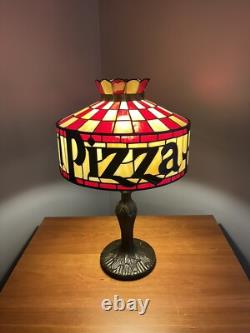 Vintage Pizza Hut Table Lamp, Tiffany Style Light, Stained Glass - NEW
