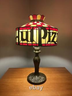 Vintage Pizza Hut Table Lamp, Tiffany Style Light, Stained Glass - NEW
