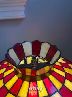Vintage Pizza Hut Table Lamp, Tiffany Style Light, Stained Glass - NEW