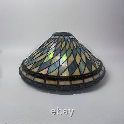 Vintage Quoizel Collectibles Tiffany Style Stained Glass Table Floor Lamp Shade