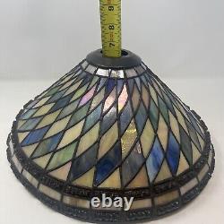 Vintage Quoizel Collectibles Tiffany Style Stained Glass Table Floor Lamp Shade