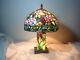 Vintage Signed Dale Tiffany Stained Glass Table, Boudoir, 3-way Lamp Parts