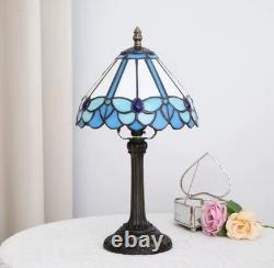 Vintage Stained Glass Blue Butterfly Tiffany Style Lamp Bedside Light Decor