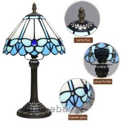 Vintage Stained Glass Blue Butterfly Tiffany Style Lamp Bedside Light Decor
