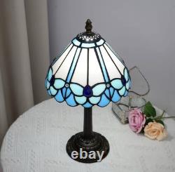 Vintage Stained Glass Blue Butterfly Tiffany Style Lamp Bedside Light Decor