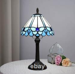 Vintage Stained Glass Blue Butterfly Tiffany Style Lamp Bedside Light Decor