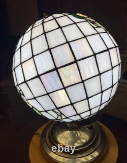 Vintage Stained Glass Globe Lamp, Planet Earth, World circa 1980s Excellent Cond