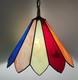 Vintage Stained Glass Multicolor Panel Pendant Hanging Ceiling Light Swag Lamp