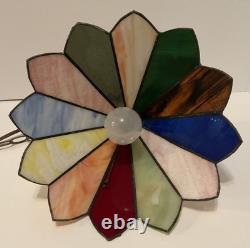 Vintage Stained Glass Multicolor Panel Pendant Hanging Ceiling Light Swag Lamp