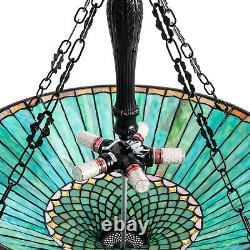 Vintage Stained Glass Pendant Lamp Tiffany Style Ceiling Fixture Hanging Light