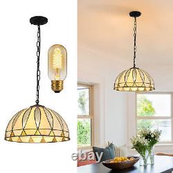 Vintage Stained Glass Pendant Lamp Tiffany Style Ceiling Fixture Hanging Lights