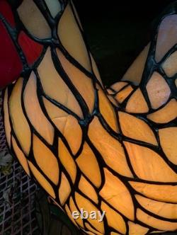 Vintage Stained Glass Type Tiffany Style Rooster Chicken Table Lamp Night Light
