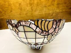 Vintage Stained Slag Glass Tiffany Style Lamp Shade 16.5
