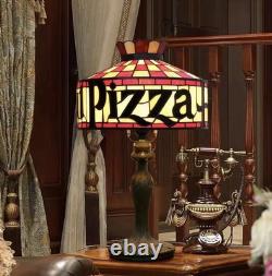 Vintage Style Pizza Hut Stained Glass Lamp Retro Restaurant Accent Light Lamp