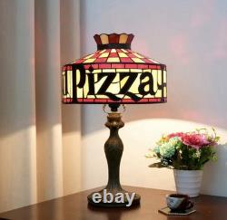 Vintage Style Pizza Hut Stained Glass Lamp Retro Restaurant Accent Light Lamp
