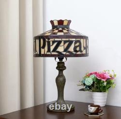 Vintage Style Pizza Hut Stained Glass Lamp Retro Restaurant Accent Light Lamp