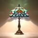 Vintage Tiffany Baroque Stained Glass Table Lamp Resin Base Antique Bronze 12x19