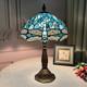 Vintage Tiffany Dragonfly Table Lamp Stained Glass 12x20 Night Light