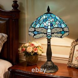 Vintage Tiffany Dragonfly Table Lamp Stained Glass 12x20 Night Light