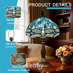Vintage Tiffany Dragonfly Table Lamp Stained Glass 12x20 Night Light