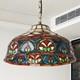 Vintage Tiffany Pendant Light, Colorful Flower Core Glass Lamp, Single Head, New