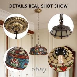Vintage Tiffany Pendant Light, Colorful Flower Core Glass Lamp, Single Head, New