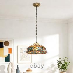 Vintage Tiffany Pendant Light, Colorful Flower Core Glass Lamp, Single Head, New