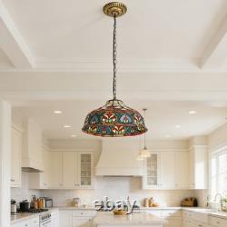 Vintage Tiffany Pendant Light, Colorful Flower Core Glass Lamp, Single Head, New