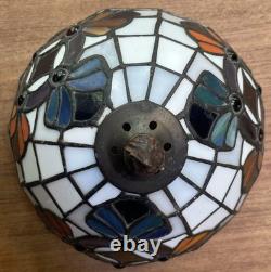 Vintage Tiffany Style 15 Tall Table Desk Stained Floral Glass Table Lamp