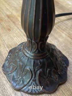 Vintage Tiffany Style 15 Tall Table Desk Stained Floral Glass Table Lamp
