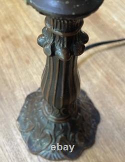 Vintage Tiffany Style 15 Tall Table Desk Stained Floral Glass Table Lamp