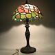 Vintage Tiffany Style Art Deco Stained Glass Lamp Bedside Table Light With 19h
