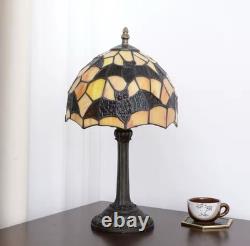 Vintage Tiffany Style Bat Stained Glass Table Lamp Gothic Bedside Light Decor