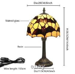Vintage Tiffany Style Bat Stained Glass Table Lamp Gothic Bedside Light Decor