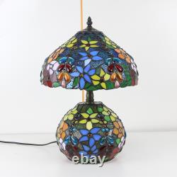 Vintage Tiffany Style Bedside Lamp Table Lamp Stained Glass Light Antique Lamp