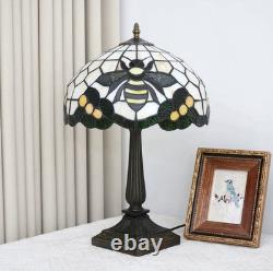 Vintage Tiffany Style Bee Stained Glass Table Lamp Bedside Light Home Decor Lamp