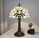 Vintage Tiffany Style Bee Stained Glass Table Lamp Bedside Night Light Decor