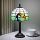 Vintage Tiffany Style Big Billed Bird Stained Glass Table Lamp Accent Light