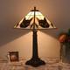 Vintage Tiffany Style Black Cat Stained Glass Table Lamp Bronze Resin Base