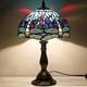 Vintage Tiffany Style Blue Dragonfly Stained Glass Table Lamp Bedside Light