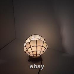 Vintage Tiffany Style Clam Shell, Stained Glass 7-8 Tall Art Deco Lamp